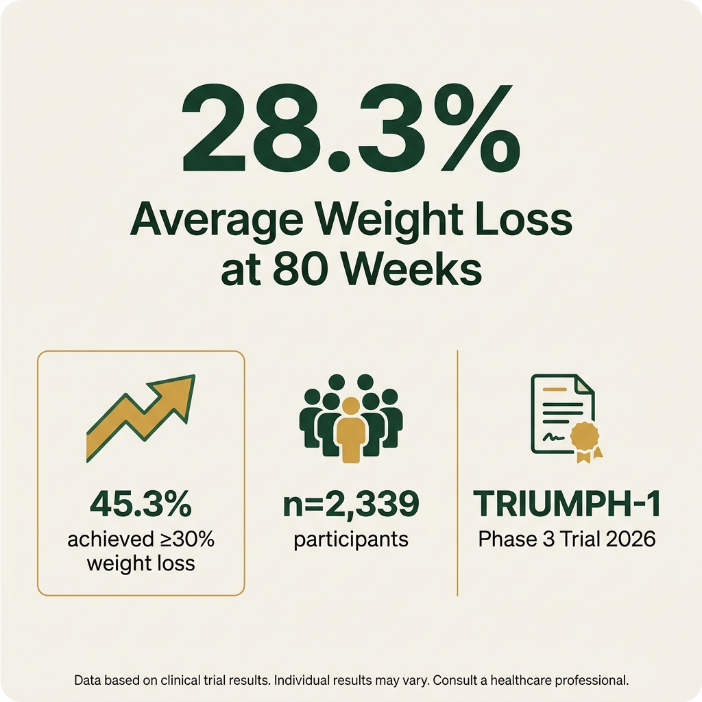 TRIUMPH-1 Phase 3 Results — 28.3% Avg Weight Loss, 45.3% Achieved ≥30%